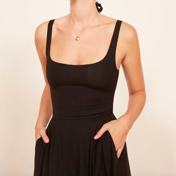 NWT! REFORMATION Rou Knit Black Dress Size Medium - Picture 2 of 7